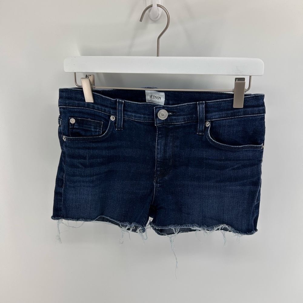 Hudson Jeans Dark Indigo Cutoff Denim Shorts